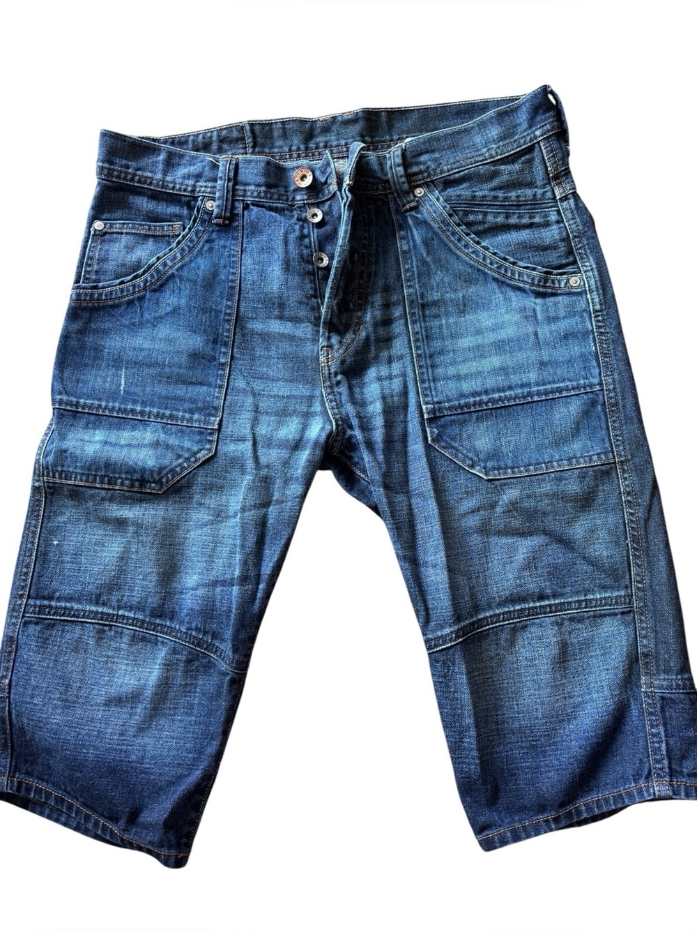 H&M Utility Cargo Jeans Men’s Medium Wash Denim Articulated Knee Pants